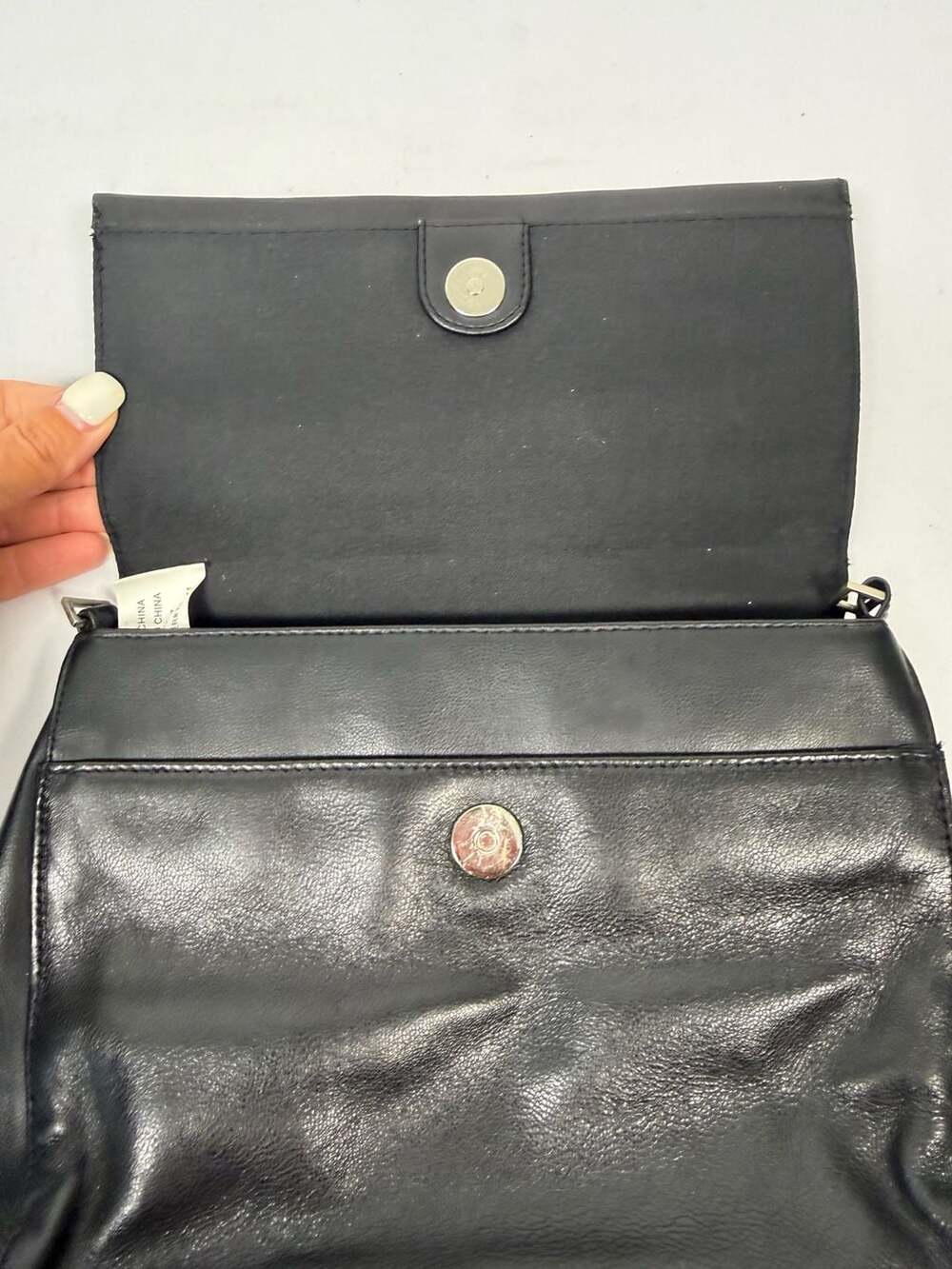 Worthington Black Leather Flap Clutch Purse - Picture 4 of 7